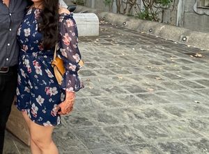 Chemistry Navy Blue Floral Play Suit