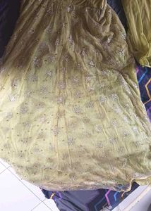 Lime Green Embroidered Anarkali
