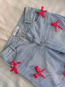 Women Bow Jeans