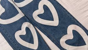Heart Design Denim Jeans