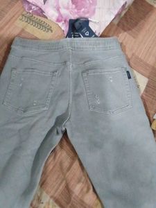 Ripped Denim Joggers