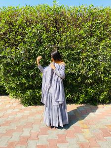 Gray Top and Sharara Set