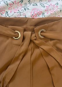 Wide Leg Tie Belt Trouser Pants