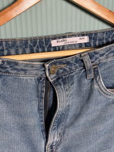Denim wide leg jeans for women