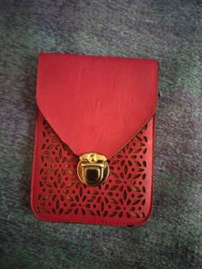 Red Floral Pouch