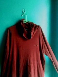 Maroon Turtleneck Top