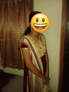 Elegant Maroon &amp; Gold Kurti Skirt Set Duppatta