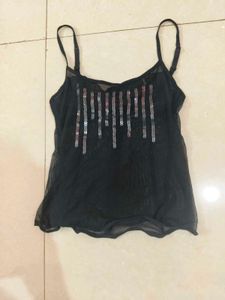 black sexy shining top for women