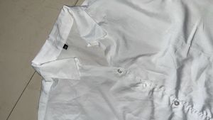 Crop White Button-Down Shirt