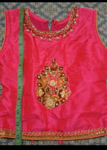 Pink And Yellow Combination Silk Cotton Lehenga