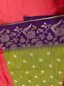 🆕 Vibrant Rich silk cotton saree with Tassel