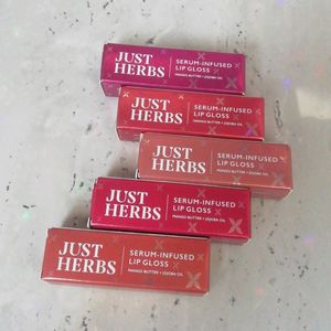 All 5 Just Herbs Lip Gloss Pack Of Five