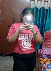 Pink Trendy Crop Top