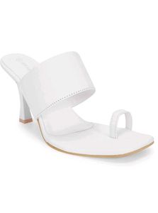 White Kolhapuri Style Heels