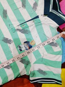 Boys Striped Polo Tee &amp; Denim Shorts