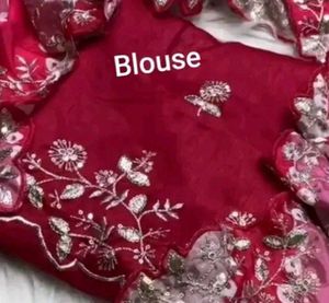 Soft chinon silk Saree with heavy Zari Work