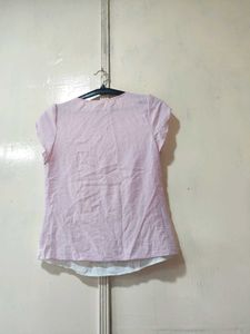 Pink Bow Accent Top