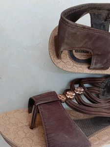 Binny Brown Floral Sandals