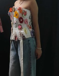 Floral Patchwork Corset Top