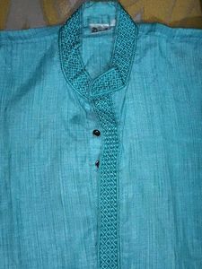 Sky Blue Cotton Kurta