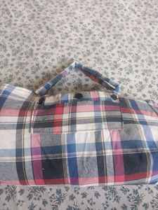 Unique Plaid Upcycled Shirt Bag