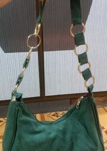 Green Suede Hobo Bag