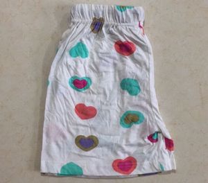 Multi Coloured Heart White Pyjama Shorts