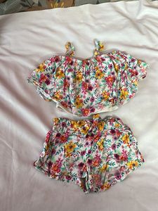 Floral Top and Shorts Set