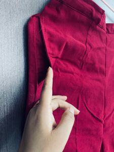 maroon color stretchable pant for sale