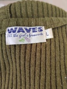 Vintage Olive Green Knit Vest