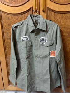 Olive Green Patch Shirt