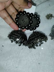 oxidised 4 earring ,with necklace and ring