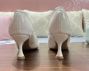 Elegant Patent White Pointed-Toe Heels