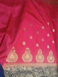 Elegant Pink Banarasi Saree