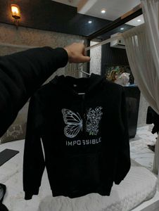 Black Butterfly Graphic Hoodie for Women