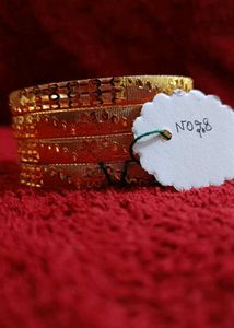 Unique Design Gold Plated Four Bangles Set 2.8