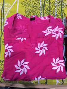 Pink Floral Print Kurti