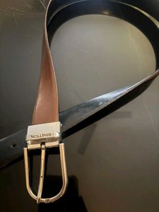 Benetton Leather Reversible Belt - Black/Brown