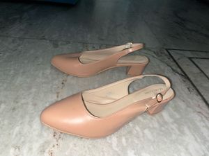 Classic Nude Slingback Heels and Black pump