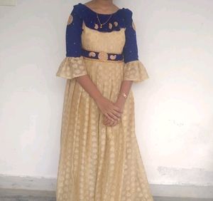 Beautiful Blue Colour Long Frock