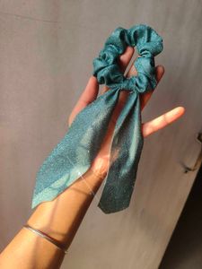 Teal Sparkle Scrunchie