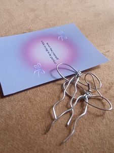 Silver Bow Dangle Earrings