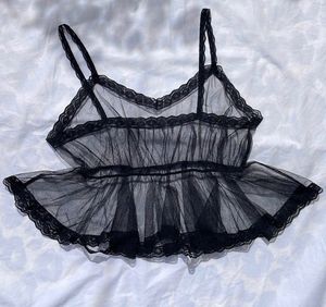 Delicate Lace And Mesh Slip Top