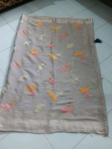 Thread Work Designated Saree With Stitched Blouse