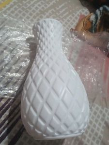 Textured White Vase its plastic
