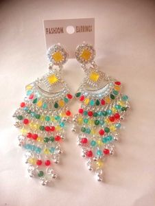 Colorful Beaded Dangle Earrings