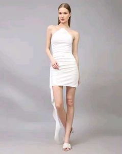 Shein White Halter Mini Dress