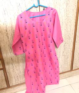 Pink Cotton kurti