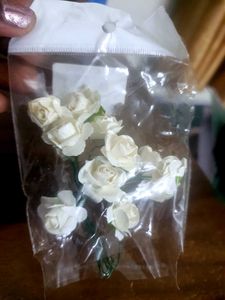 White Rose Floral Wire Embellishments