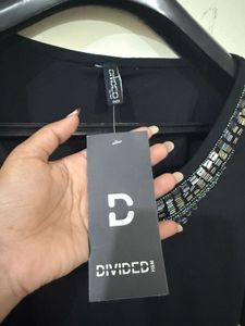 Black Embellished Crop Top